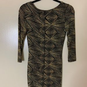 NWT // Cecico Black & Gold Glitter Dress
